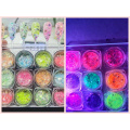 2020 hot sales! Aurora fiary glitter change color under UV light photoluminescent chunky glow polyester glitter for decoration